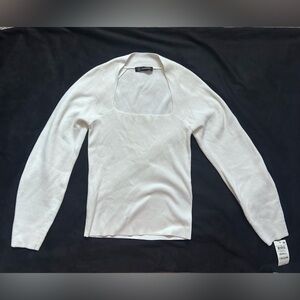 INC International Concepts White Knit Top